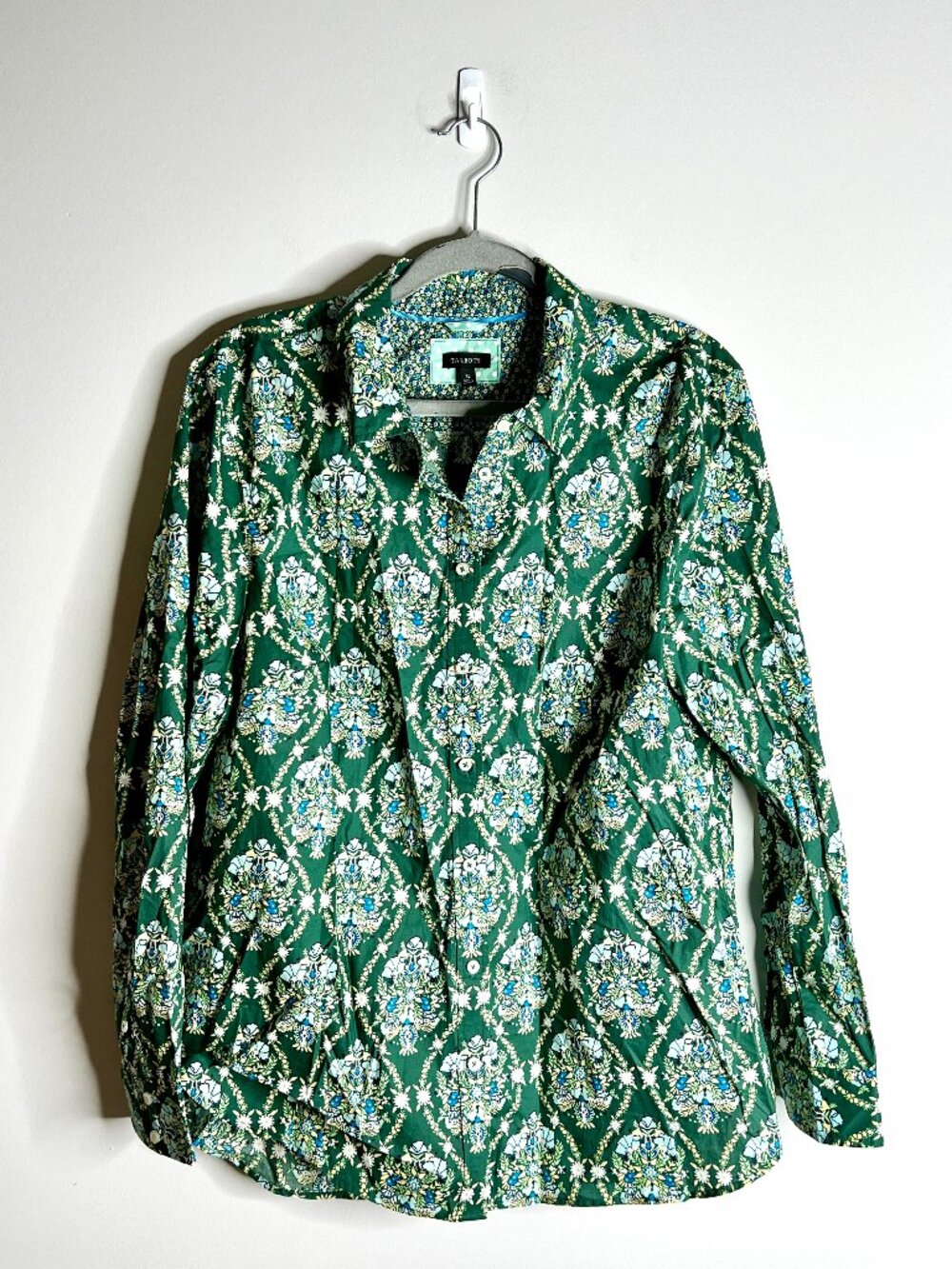 Talbots Button-Up Modern Classic Shirt in Spring Trellis Career Preppy Sz XL - Picture 2 of 6